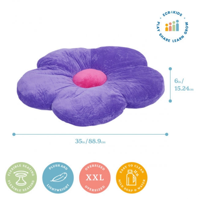 SoftZone Flower Floor Pillow - Bright Purple