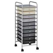 10-Drawer Rolling Storage Cart - Greyscale