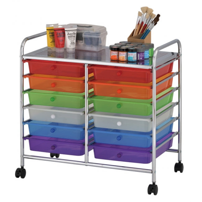 12-Drawer Rolling Storage Cart - Assorted