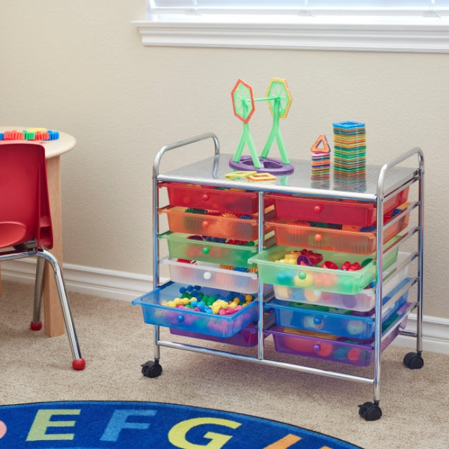 12-Drawer Rolling Storage Cart - Assorted
