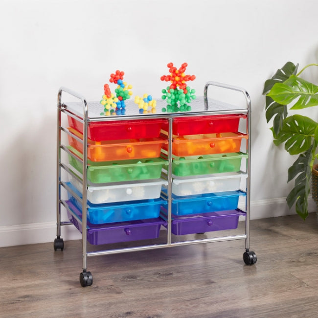 12-Drawer Rolling Storage Cart - Assorted