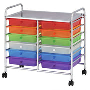 12-Drawer Rolling Storage Cart - Assorted