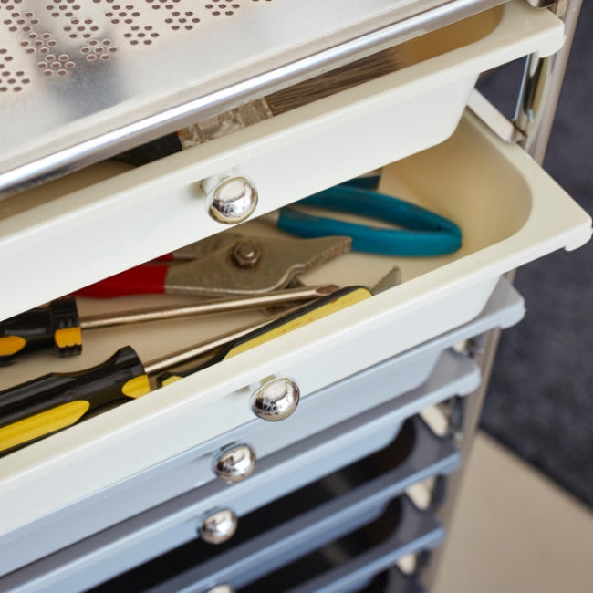 12-Drawer Rolling Storage Cart - Greyscale