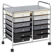 12-Drawer Rolling Storage Cart - Greyscale