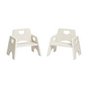Stackable Wooden Toddler Chair 6in 2-Pack - White Wash