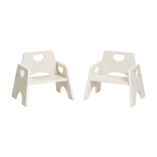 Stackable Wooden Toddler Chair 6in 2-Pack - White Wash