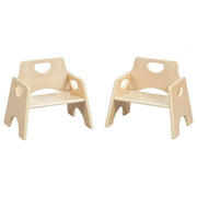 Stackable Wooden Toddler Chair 6in 2-Pack - Natural