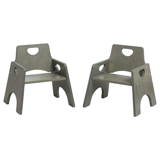 Stackable Wooden Toddler Chair 8in 2-Pack - Grey Wash