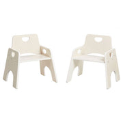 Stackable Wooden Toddler Chair 10in 2-Pack - White Wash