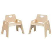 Stackable Wooden Toddler Chair 10in 2-Pack - Natural
