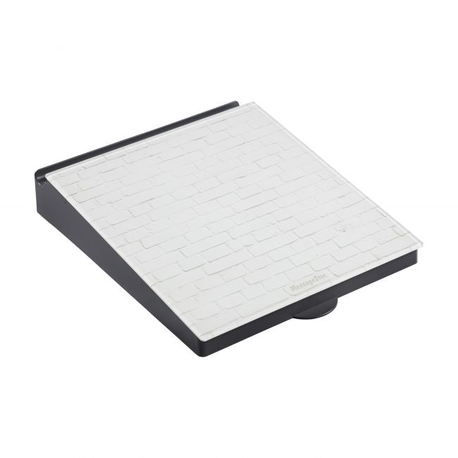 MessageStor Glass Board Memo Station - White Brick