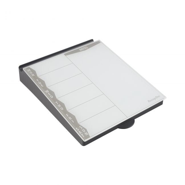 MessageStor Glass Board Memo Station Weekly Calendar - Grey
