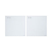 MessageStor 17.5in x 17.5in Glass Board and 4 Magnets Set 2-Pack - White