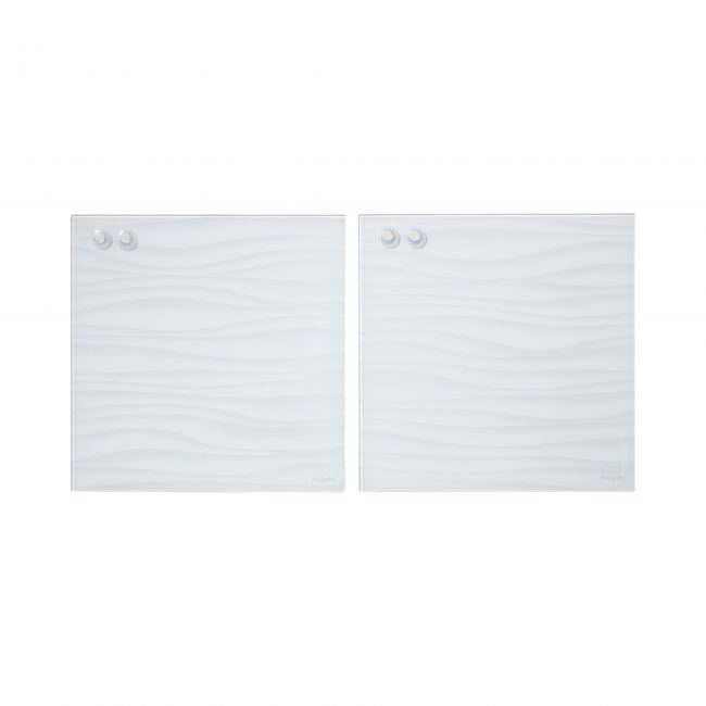 MessageStor 17.5in x 17.5in Glass Board and 4 Magnets Set 2-Pack - Waves