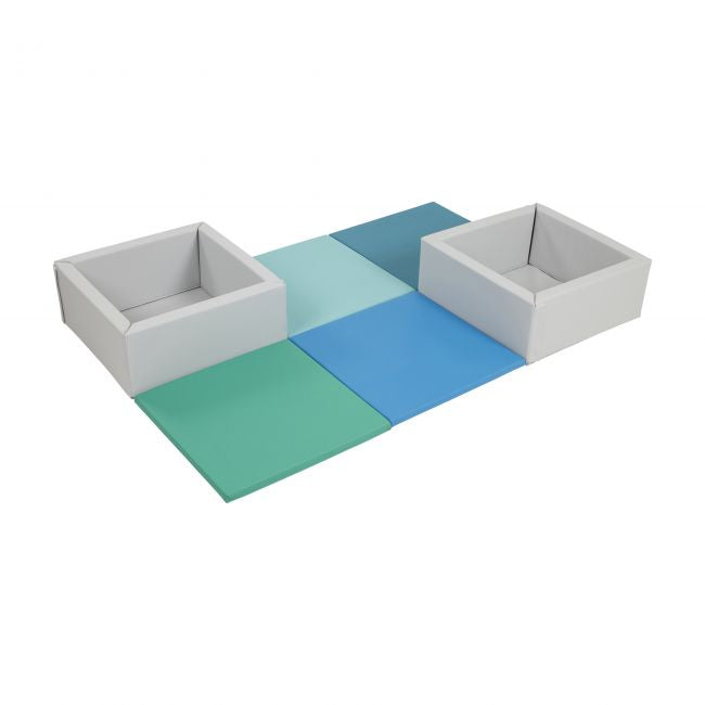 SoftZone Play Patch Activity Mat and Toy Bins, 6-Piece - Contemporary