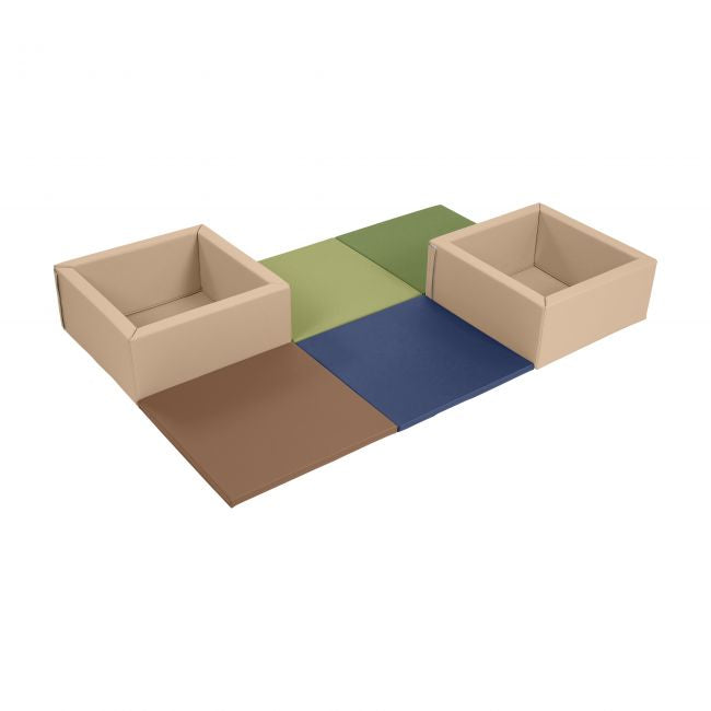 SoftZone Play Patch Activity Mat and Toy Bins, 6-Piece - Earthtone
