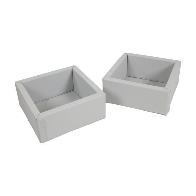 SoftZone Play Patch Toy Bins, 2-Pack - Light Grey