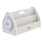 Double-Sided Book Rack with Timer - White Wash