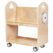 Mobile Book Cart with Countdown Timer - Natural