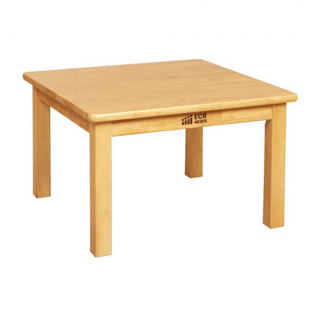 24in Square Hardwood Table with 14in Legs - Honey