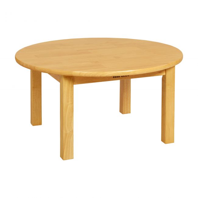 30in Round Hardwood Table with 14in Legs - Honey