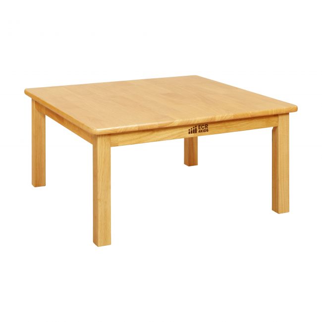 30in Square Hardwood Table with 14in Legs-Honey