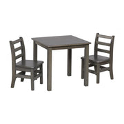 24in Square Hardwood Table with 22in Legs and Two 12in Chairs - Grey Wash