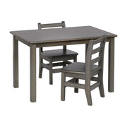 24in x 36in Rectangle Hardwood Table with 22in Legs and Two 12in Chairs - Grey Wash