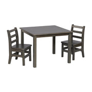 30in Square Hardwood Table with 22in Legs and Two 12in Chairs - Grey Wash
