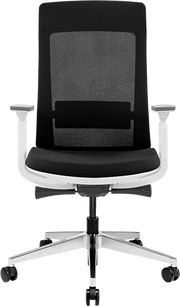 Elevate White Frame - Black Fabric Seat