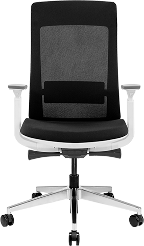 Elevate White Frame - Black Fabric Seat