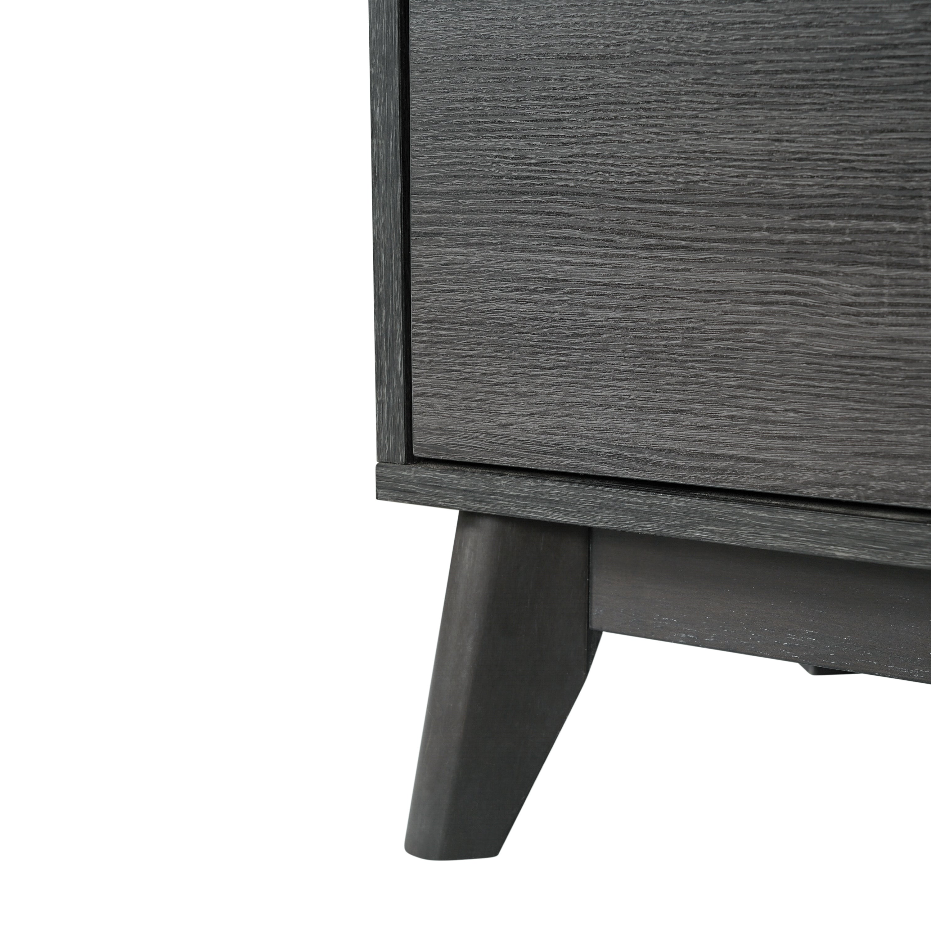 Hatfield Mid-Century Modern 60 Inch 4 Door Storage Buffet Sideboard, 4 Soft Close Doors, Adjustable Shelves, TV Stand for up to 64" TV's, Black Wash