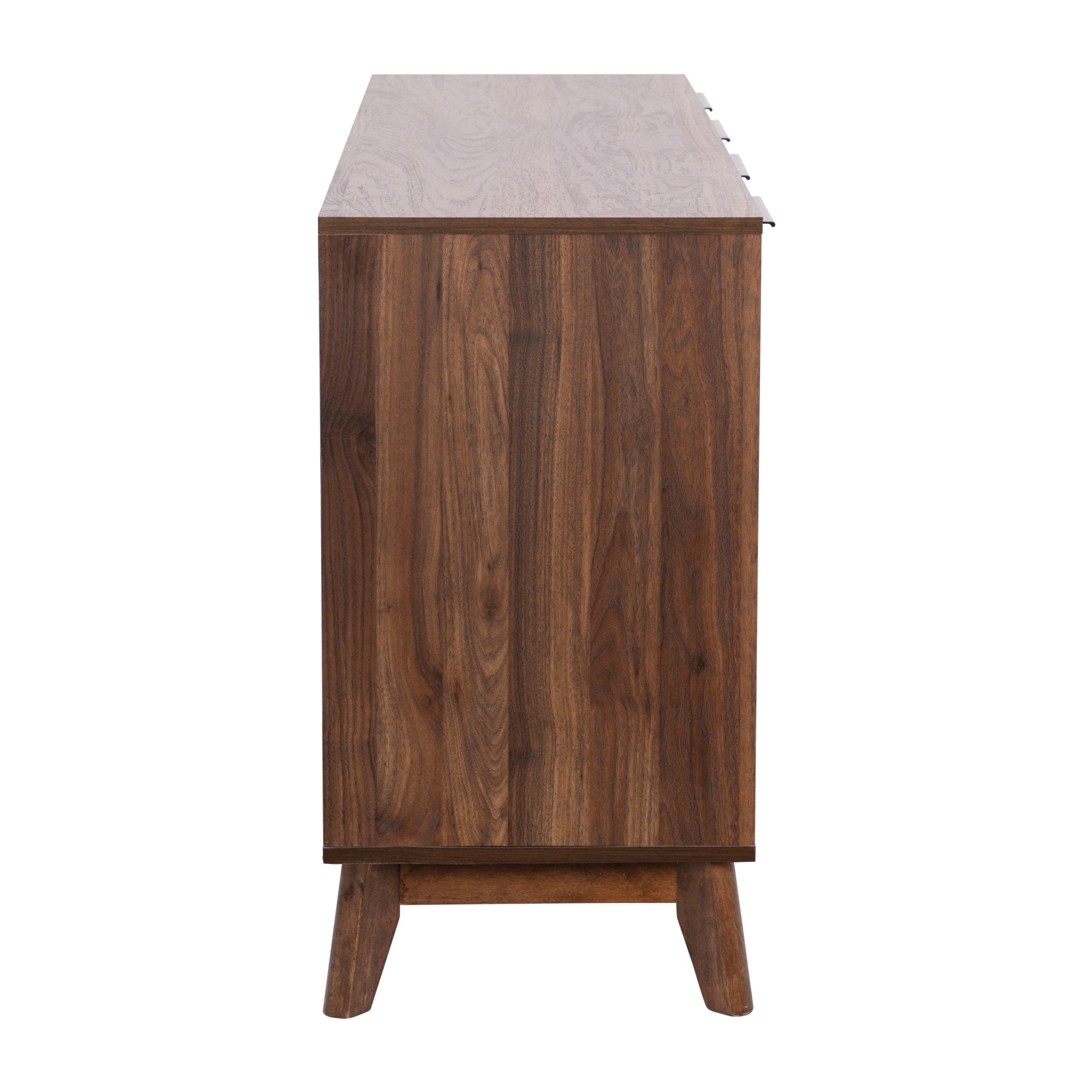 Hatfield Mid-Century Modern 60 Inch 4 Door Storage Buffet Sideboard, 4 Soft Close Doors, Adjustable Shelves, TV Stand for up to 64" TV's, Dark Walnut