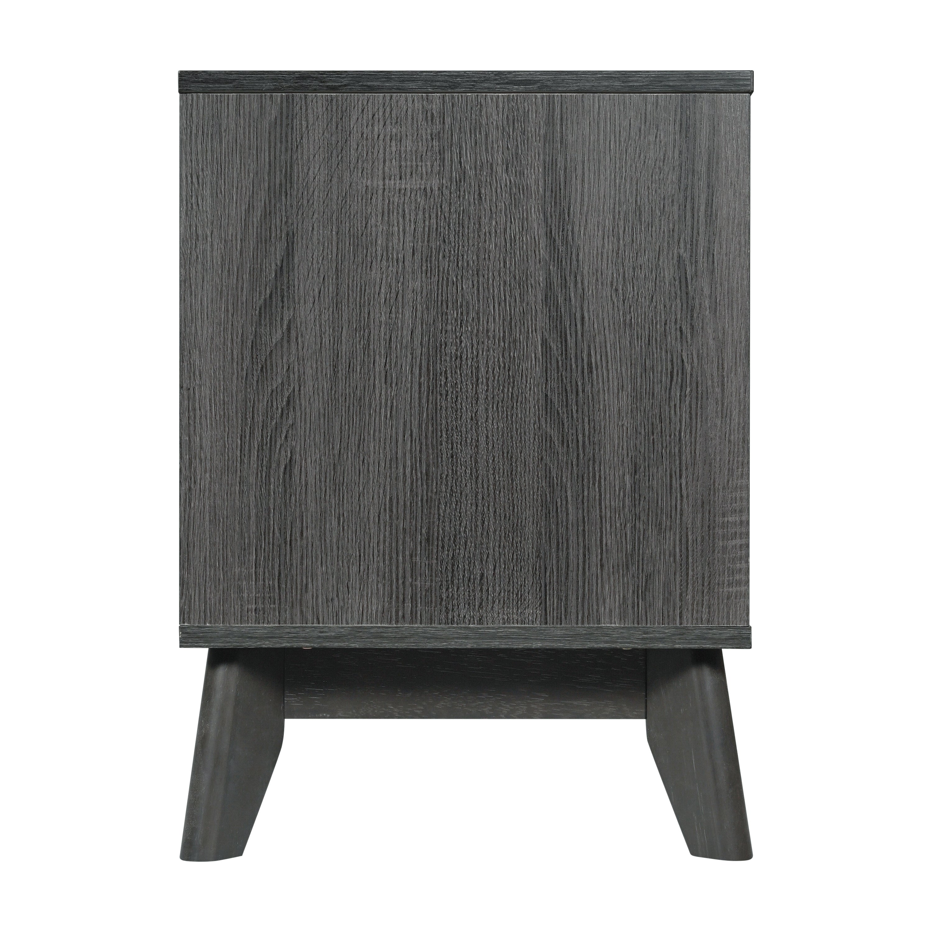Hatfield Mid-Century Modern TV Stand in Black Wash for 65+ Inch TV's - 70 Inch Media Center with Adjustable Center Shelf and Dual Soft Close Doors