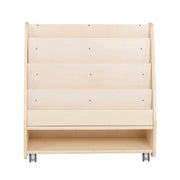 Mobile 4-Shelf Book Display with Storage - Assembled