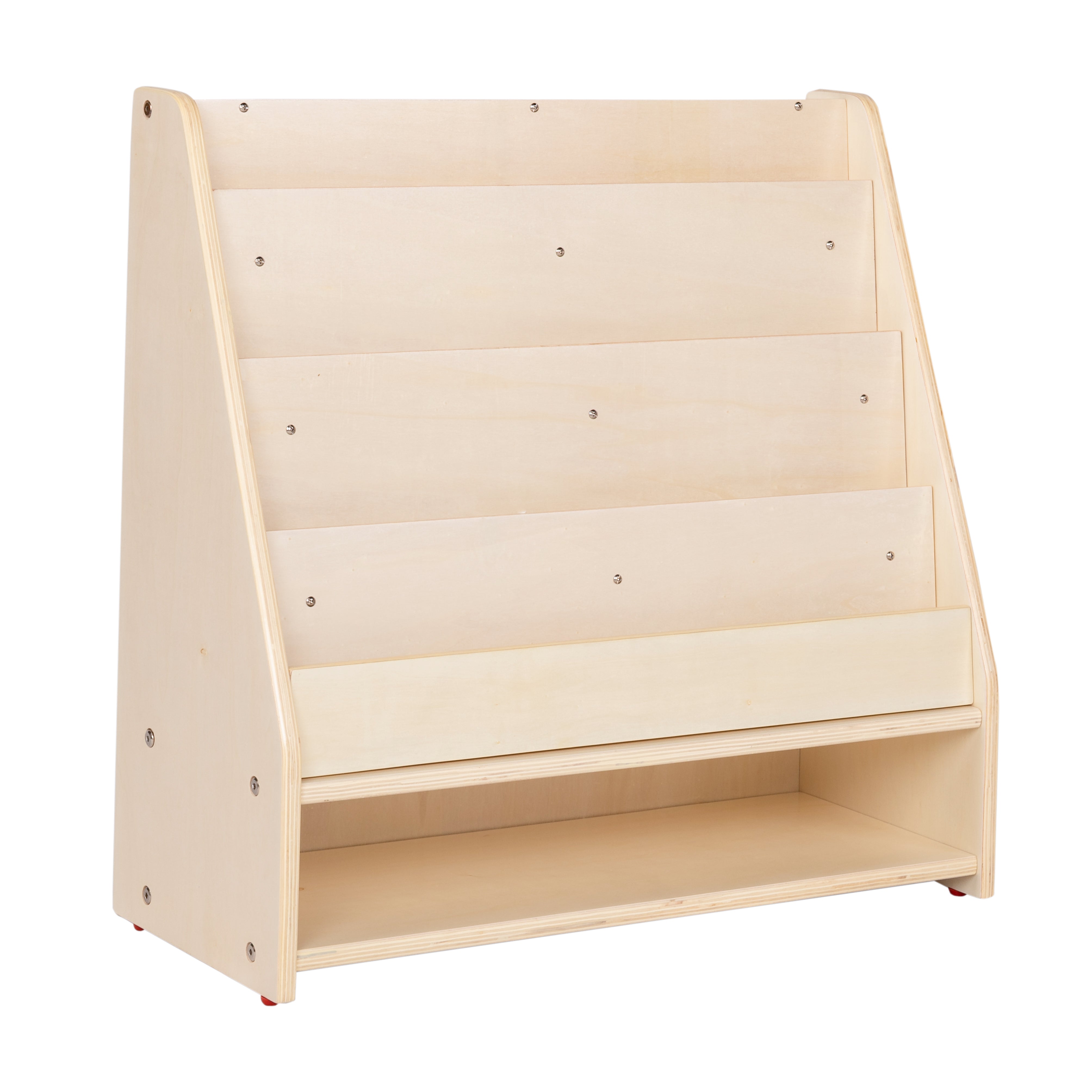 Mobile 4-Shelf Book Display with Storage - Assembled