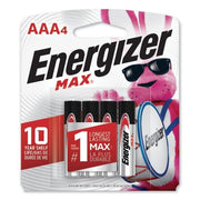 Energizer MAX Alkaline Batteries, Size AAA, 4 per pack, 24 packs per case