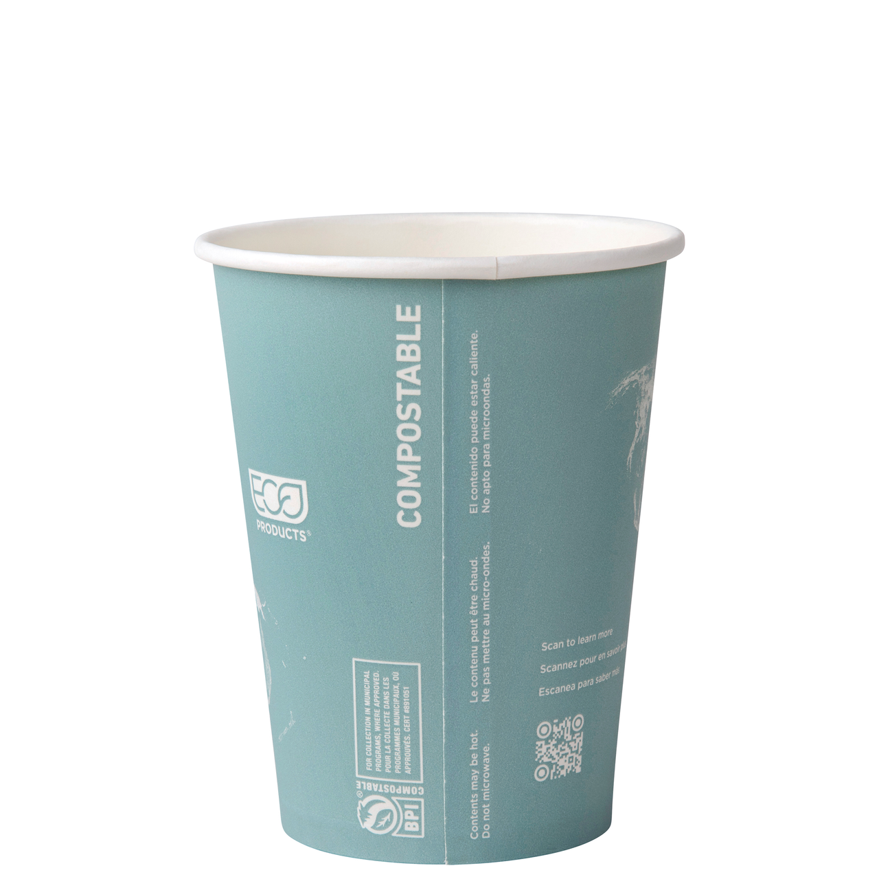 World Art Renewable & Compostable Hot Cups - 12 oz. - Case of 1000