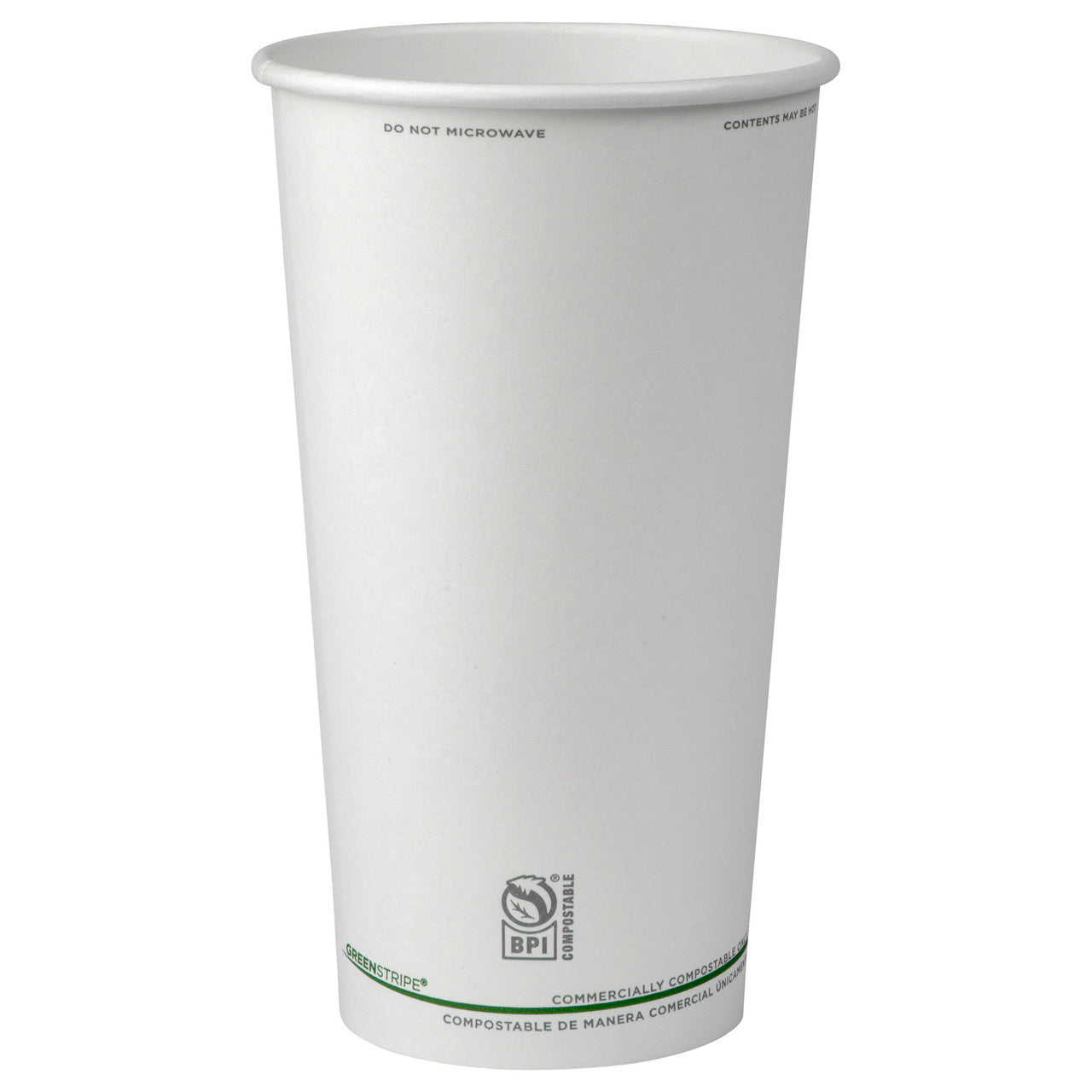 GreenStripe Renewable & Compostable Hot Cups - 20 oz. - Case of 1000