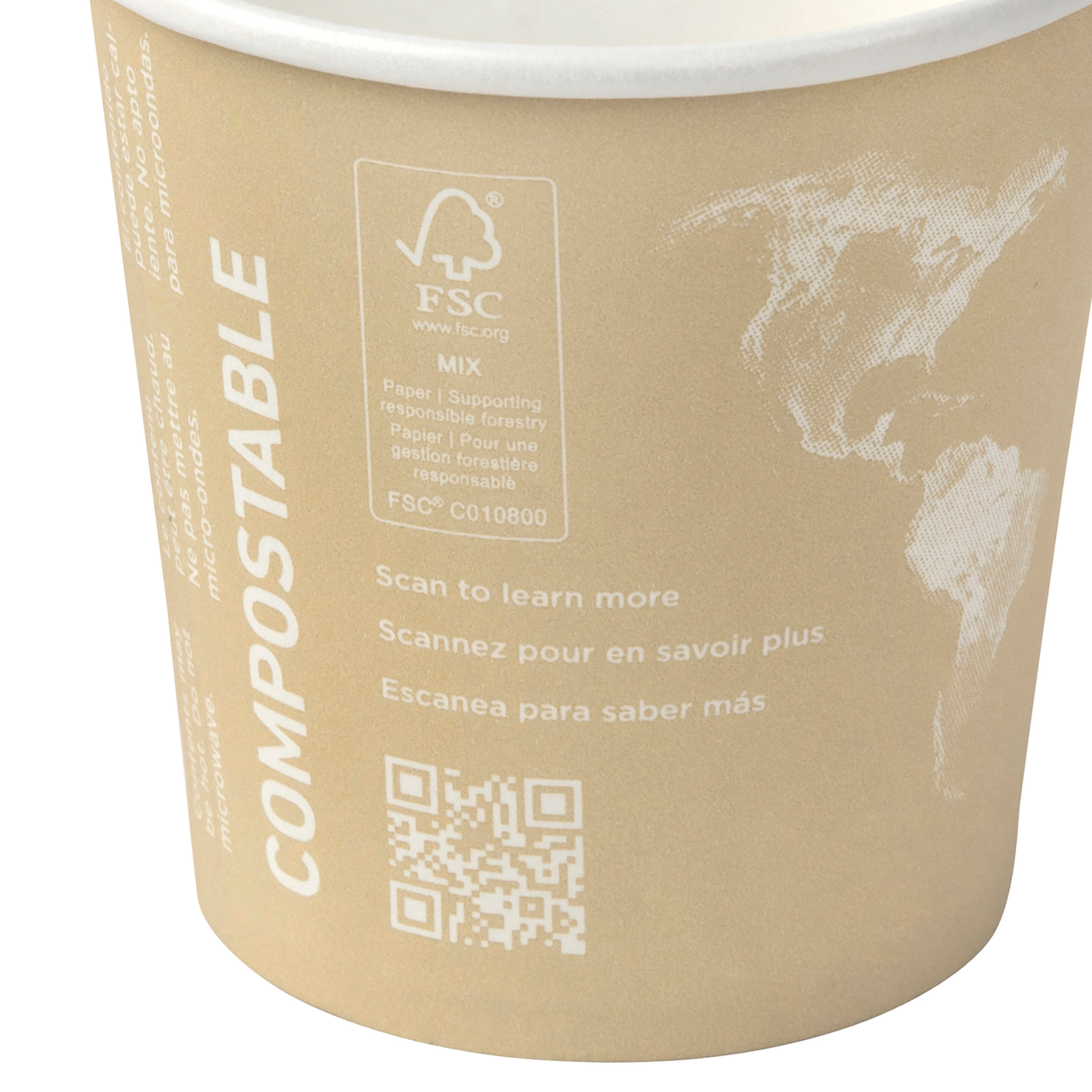 World Art Renewable & Compostable Hot Cups - 4 oz. - Case of 1000