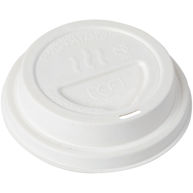 Vanguard™ Renewable & Compostable Molded Fiber Hot Cup Lid - Large - Case of 1000