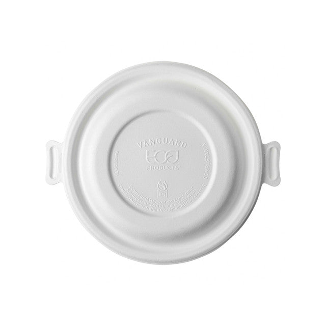 Vanguard™ WorldView™ Renewable & Compostable Domed Round Molded Fiber Lid, Fits 12-16oz Molded Fiber Bowls - Case of 400