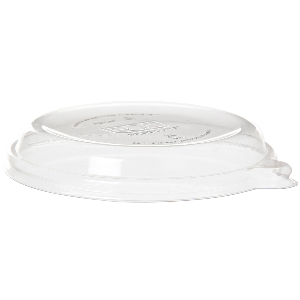 WorldView™ Renewable & Compostable Flat Lid, Fit 12-16oz Molded Fiber Coupe Bowls - Case of 400