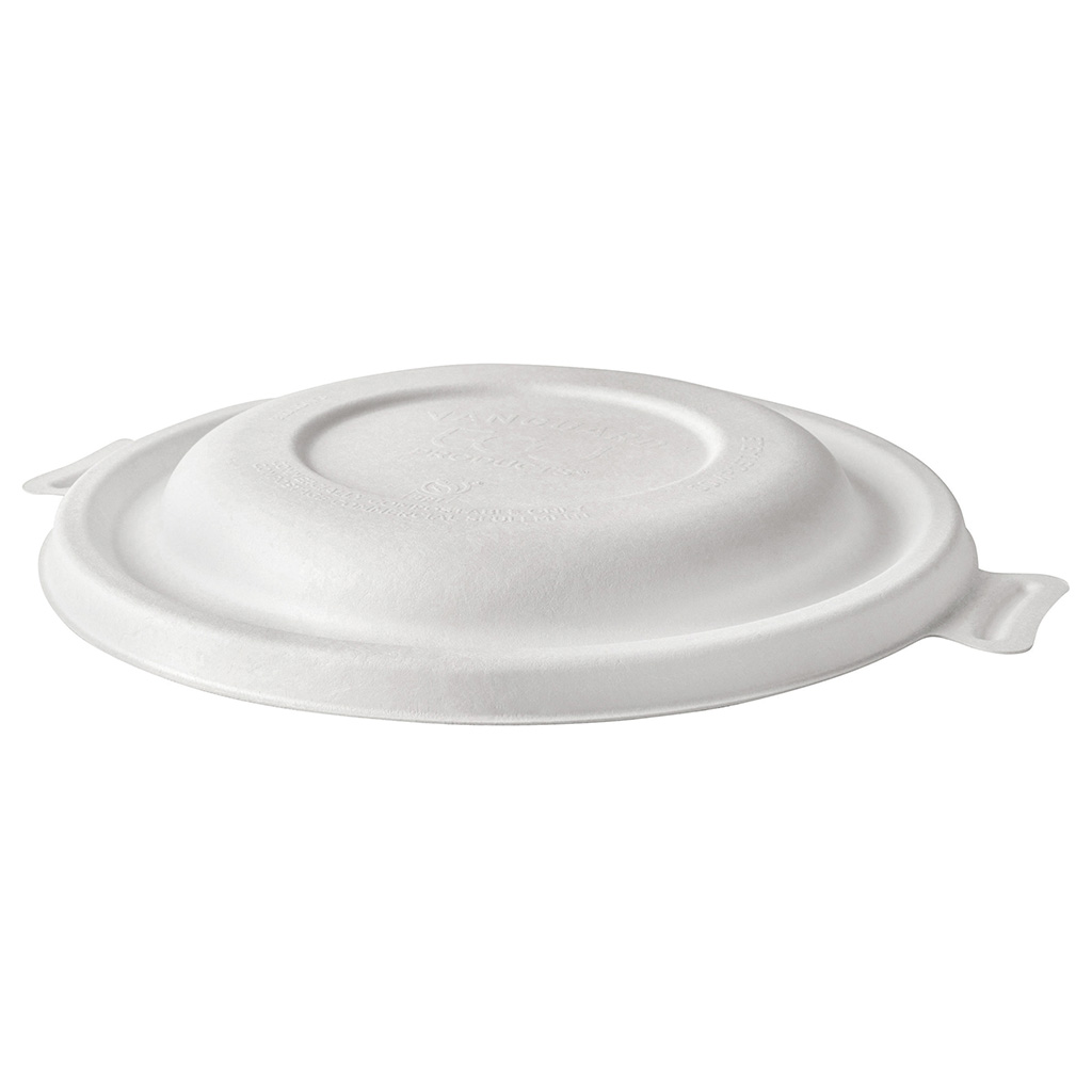 Vanguard™ WorldView™ Renewable & Compostable Domed Molded Fiber Lid, Fits 24-40oz. Molded Fiber Bowls - Case of 400