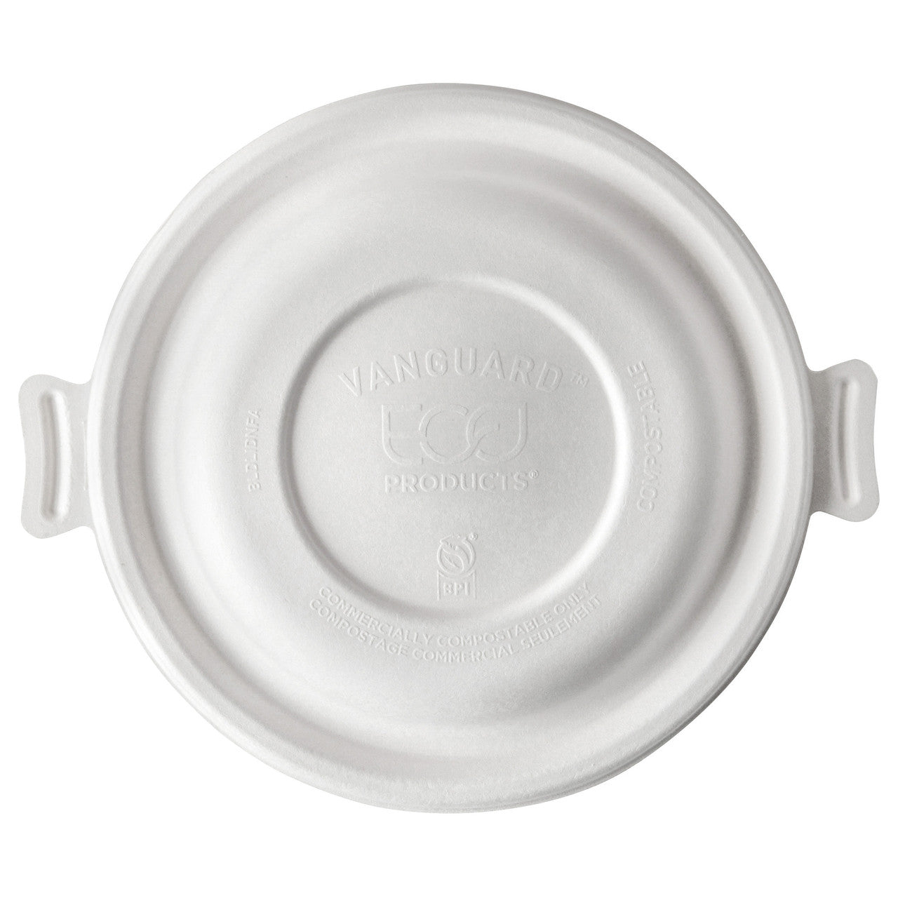 Vanguard™ WorldView™ Renewable & Compostable Domed Molded Fiber Lid, Fits 24-40oz. Molded Fiber Bowls - Case of 400