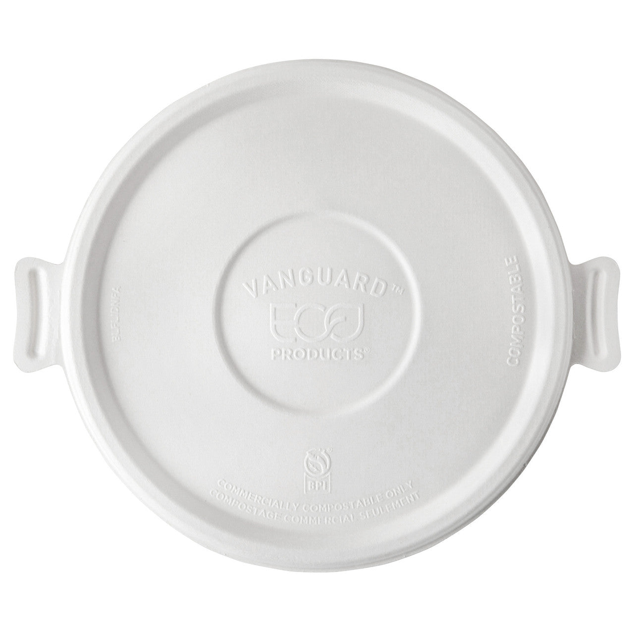 Vanguard™ WorldView™ Renewable & Compostable Flat Molded Fiber Lid, Fits 24-46oz Molded Fiber Bowls - Case of 400