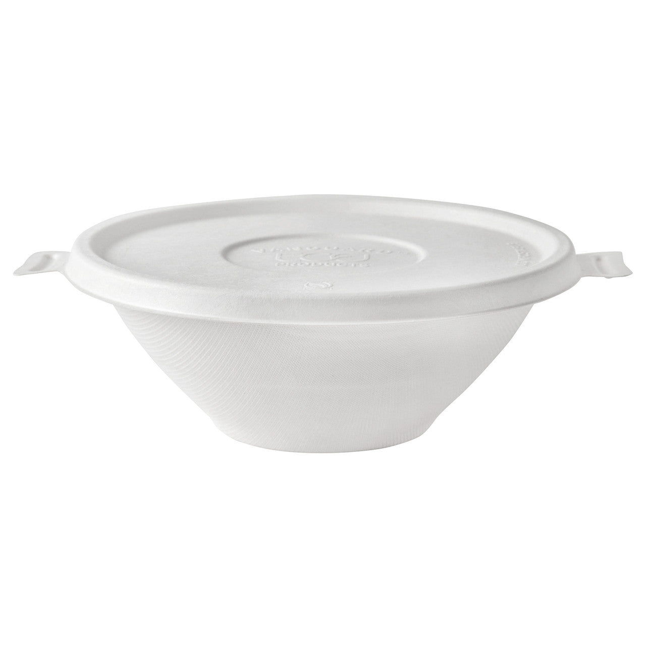 Vanguard™ WorldView™ Renewable & Compostable Flat Molded Fiber Lid, Fits 24-46oz Molded Fiber Bowls - Case of 400
