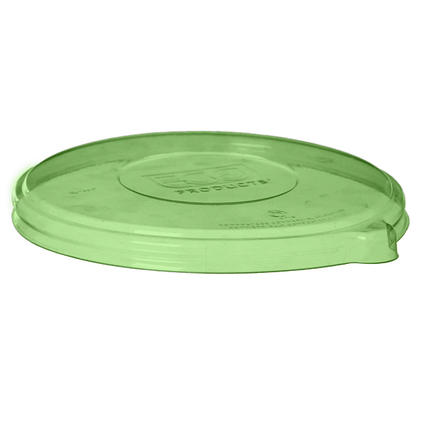 Veridian™ WorldView™ Renewable & Compostable Flat Lid, Fits 24-46oz Sugarcane Bowls Green - Case of 400