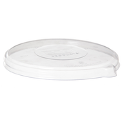 WorldView™ Renewable & Compostable Flat Lid, Fits 24-46oz Coupe Molded Fiber Bowls / 16-40oz Noodle Molded Fiber Bowls - Case of 400