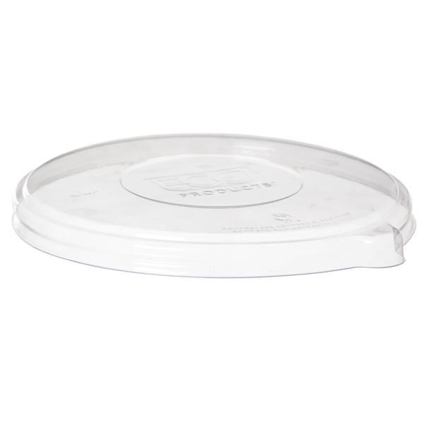 WorldView™ Renewable & Compostable Flat Lid, Fits 24-46oz Coupe Molded Fiber Bowls / 16-40oz Noodle Molded Fiber Bowls - Case of 400